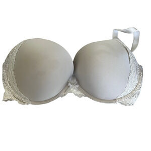 Dream Angels push up memory foam lace bra grey white fully adjustable straps
